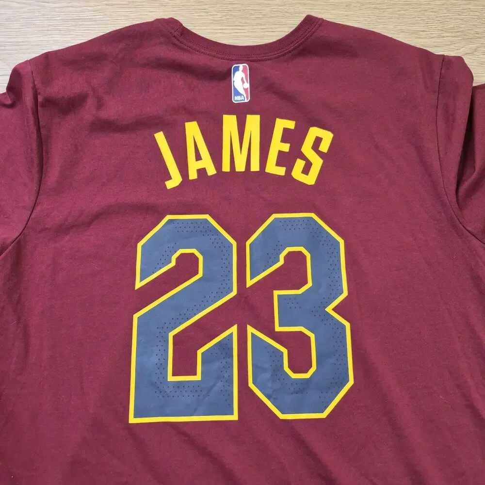 Nike Dri-Fit Lebron James #23 Cleveland Cavaliers Adult Mens L Tee NBA Goat